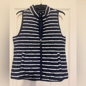 Stylish Gap vest, gently used blue and white stripes